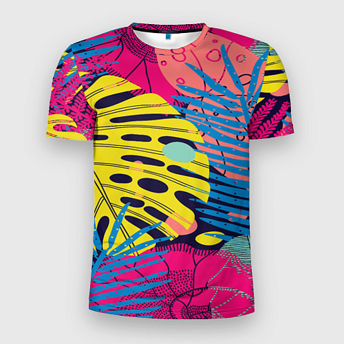 Мужская спорт-футболка Тропическая мода / 3D-принт – фото 1