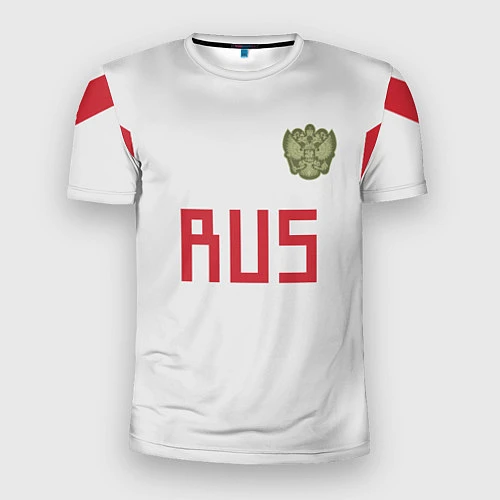 Мужская спорт-футболка Сборная России: белый стиль / 3D-принт – фото 1