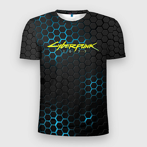 Мужская спорт-футболка Cyberpunk 2077: Blue Carbon / 3D-принт – фото 1