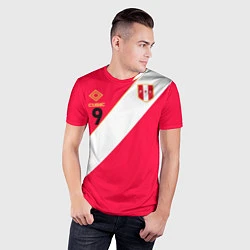 Футболка спортивная мужская Форма сборной Перу #9, цвет: 3D-принт — фото 2
