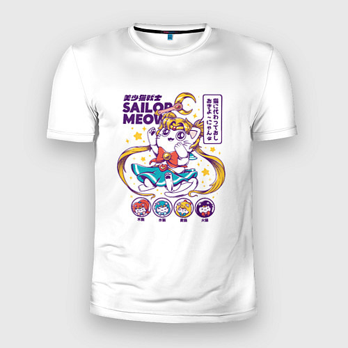 Мужская спорт-футболка Sailor Meow / 3D-принт – фото 1
