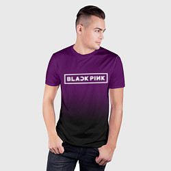 Футболка спортивная мужская Black Pink: Violet Gradient, цвет: 3D-принт — фото 2