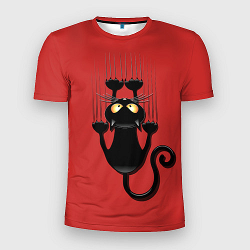 Мужская спорт-футболка Черный кот / 3D-принт – фото 1