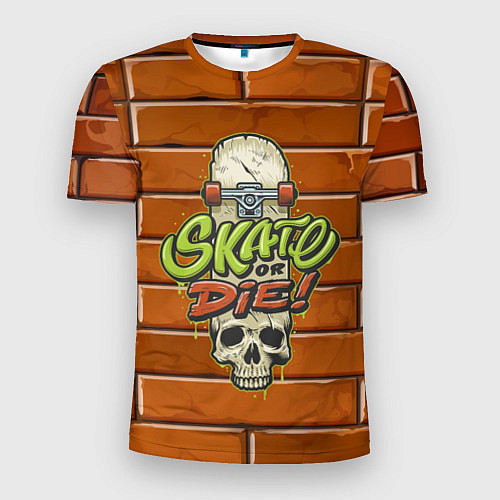 Мужская спорт-футболка Skate or Die: Skull Style / 3D-принт – фото 1