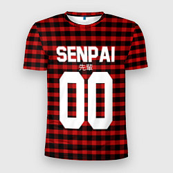 Мужская спорт-футболка Senpai 00: Red Grid