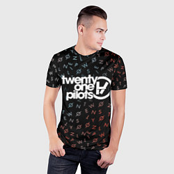 Футболка спортивная мужская 21 Pilots: English Alphabet, цвет: 3D-принт — фото 2