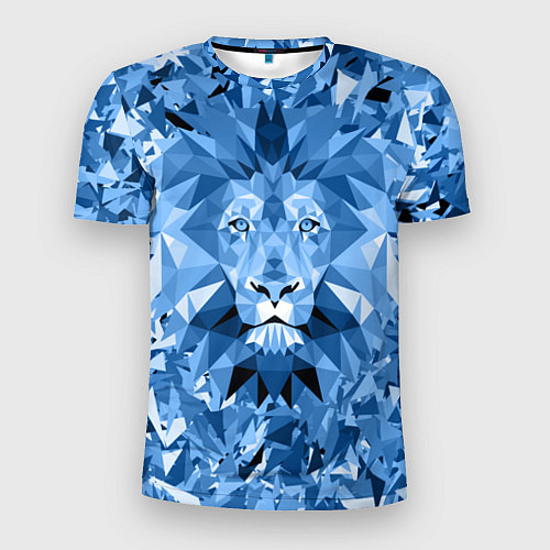 Мужская спорт-футболка Сине-бело-голубой лев / 3D-принт – фото 1
