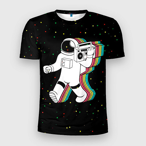 Мужская спорт-футболка Космонавт с магнитофоном / 3D-принт – фото 1