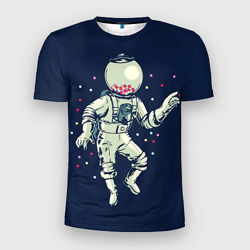 Мужская спорт-футболка Космонавт и конфеты / 3D-принт – фото 1