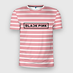 Мужская спорт-футболка Black Pink: Striped Geometry