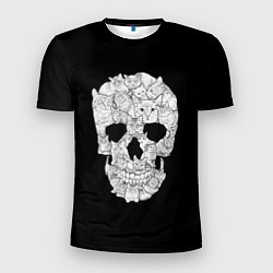 Мужская спорт-футболка Sketchy Cat Skull