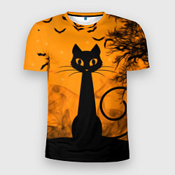 Мужская спорт-футболка Halloween Cat
