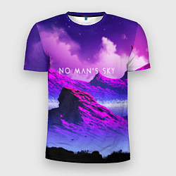 Мужская спорт-футболка No Man's Sky: Neon Mountains
