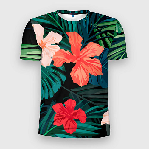 Мужская спорт-футболка Тропический мотив / 3D-принт – фото 1