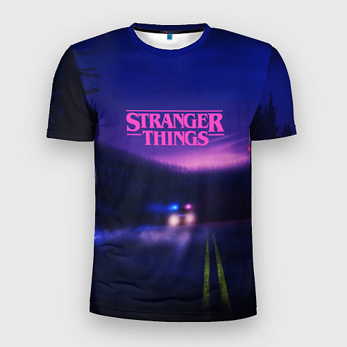 Мужская спорт-футболка Stranger Things: Neon Road / 3D-принт – фото 1