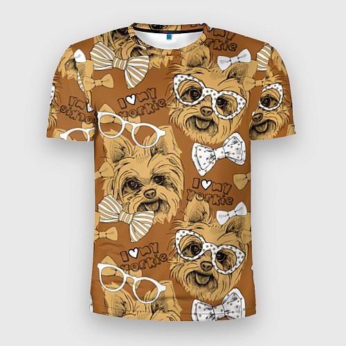 Мужская спорт-футболка I love my Yorkie / 3D-принт – фото 1