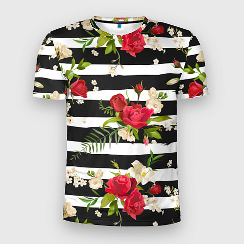 Мужская спорт-футболка Розы и орхидеи / 3D-принт – фото 1