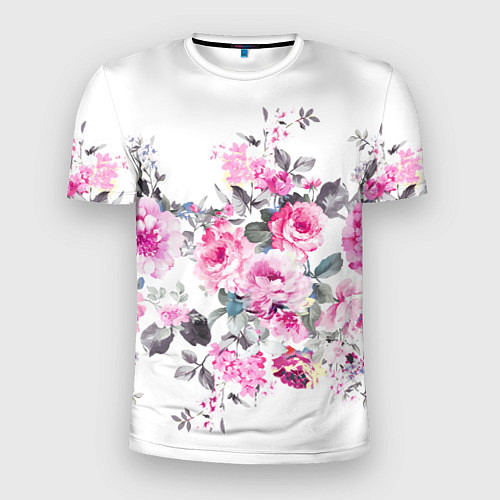 Мужская спорт-футболка Розовые розы / 3D-принт – фото 1