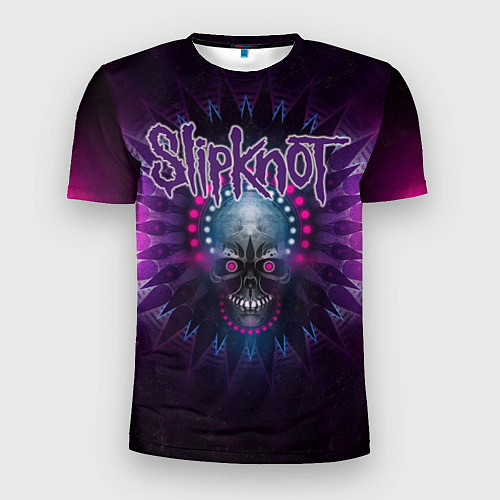 Мужская спорт-футболка Slipknot: Neon Skull / 3D-принт – фото 1