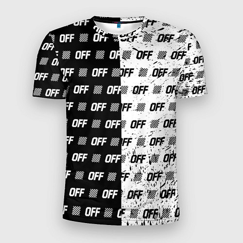 Мужская спорт-футболка Off-White: Black & White / 3D-принт – фото 1