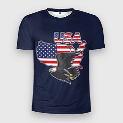 Мужская спорт-футболка USA - flag and eagle