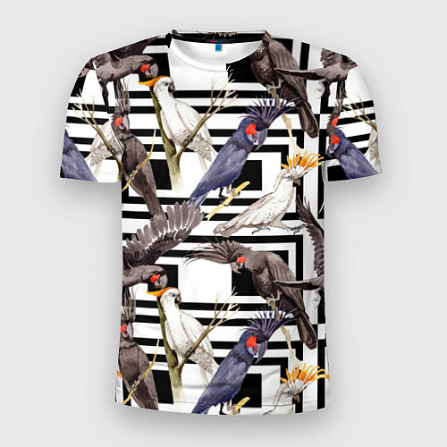 Мужская спорт-футболка Попугаи Какаду / 3D-принт – фото 1