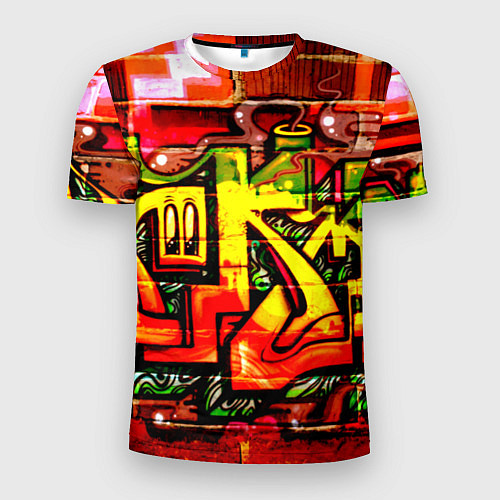 Мужская спорт-футболка Red Graffiti / 3D-принт – фото 1
