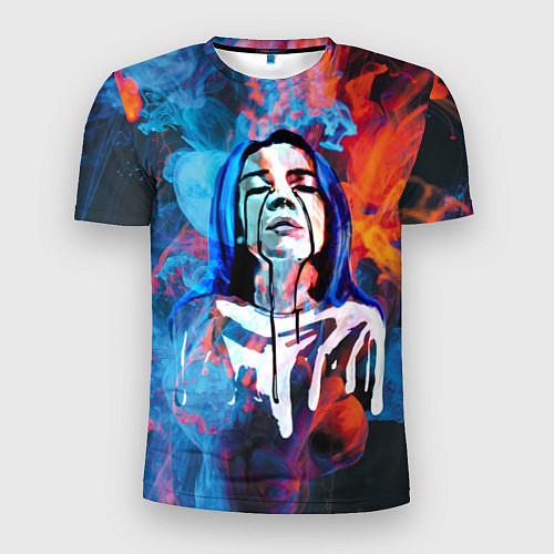Мужская спорт-футболка Billie Eilish: Colour Smoke / 3D-принт – фото 1