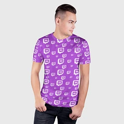 Футболка спортивная мужская Twitch: Violet Pattern, цвет: 3D-принт — фото 2