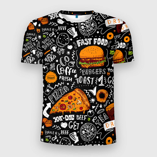 Мужская спорт-футболка Fast Food / 3D-принт – фото 1
