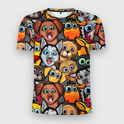Мужская спорт-футболка Веселые собаки / 3D-принт – фото 1