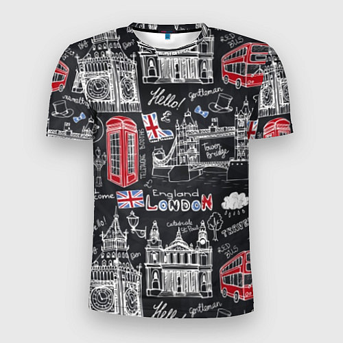 Мужская спорт-футболка Привет Лондон / 3D-принт – фото 1