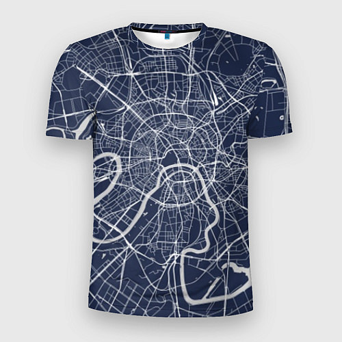 Мужская спорт-футболка Карта Москвы / 3D-принт – фото 1