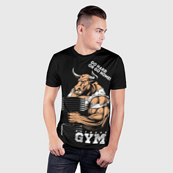 Футболка спортивная мужская Go heavy or go home - bull, цвет: 3D-принт — фото 2