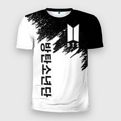 Футболка спортивная мужская BTS: White & Black, цвет: 3D-принт