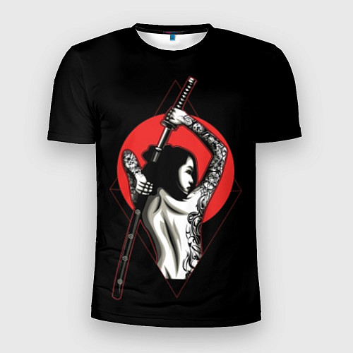 Мужская спорт-футболка Девушка с мечом / 3D-принт – фото 1