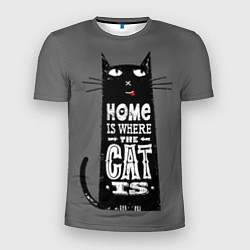 Мужская спорт-футболка Дом там, где твой кот