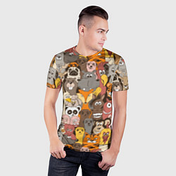Футболка спортивная мужская Прикольные зверушки, цвет: 3D-принт — фото 2