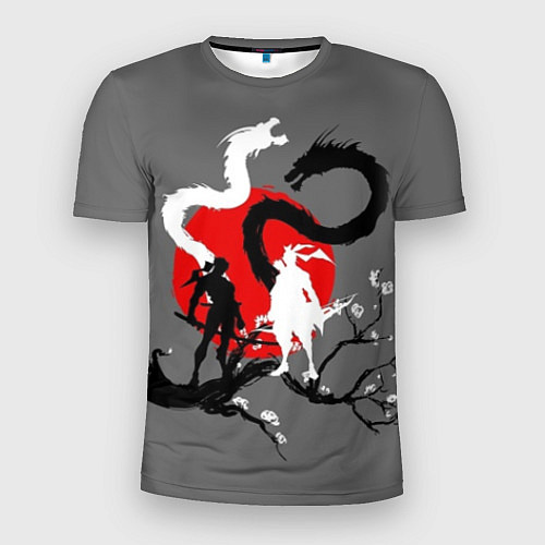 Мужская спорт-футболка Битва драконов / 3D-принт – фото 1