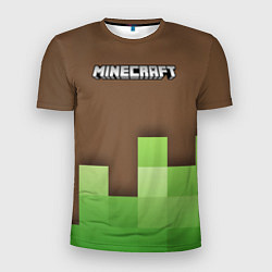 Футболка спортивная мужская Minecraft - Логотип, цвет: 3D-принт