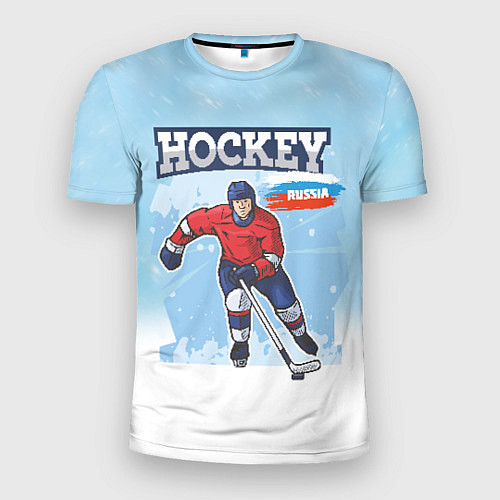 Мужская спорт-футболка Хоккей Russia / 3D-принт – фото 1