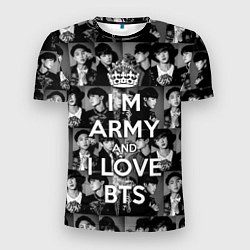 Мужская спорт-футболка I am army and I lover BTS