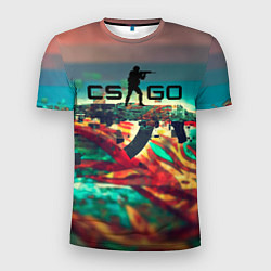 Мужская спорт-футболка CS GO logo abstract