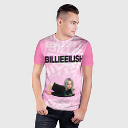 Футболка спортивная мужская Billie Eilish: Pink Mood, цвет: 3D-принт — фото 2
