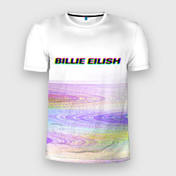 Футболка спортивная мужская BILLIE EILISH: White Glitch, цвет: 3D-принт