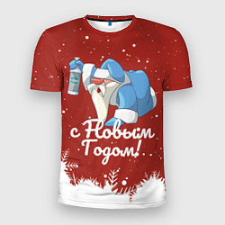 Мужская спорт-футболка Пьяный Дед Мороз