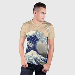 Футболка спортивная мужская Kanagawa Wave Art, цвет: 3D-принт — фото 2