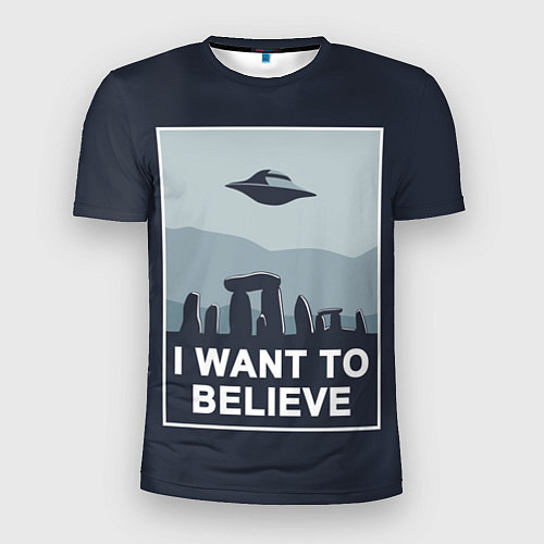Мужская спорт-футболка I want to believe / 3D-принт – фото 1