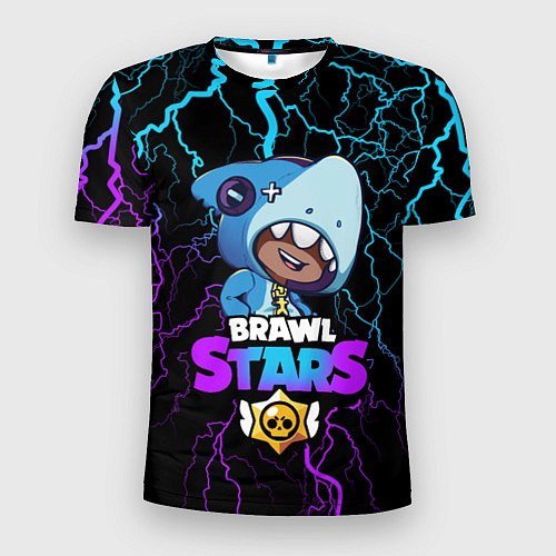 Мужская спорт-футболка Brawl Stars LEON SHARK / 3D-принт – фото 1