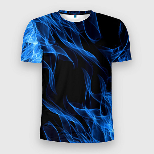 Мужская спорт-футболка BLUE FIRE FLAME / 3D-принт – фото 1